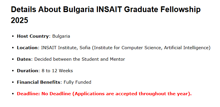INSAIT Graduate Research Fellowship