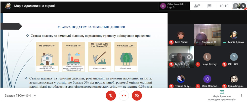 Представлення доповіді студентки Адамович Марії.