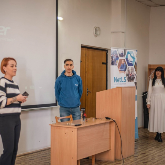 Ольга Яцюк - HR компанії NetLS, Костянтин Кецкало, Middle Full-Stack .NET Developer, Вікторія Бандура, зав. каф. ІПЗ
