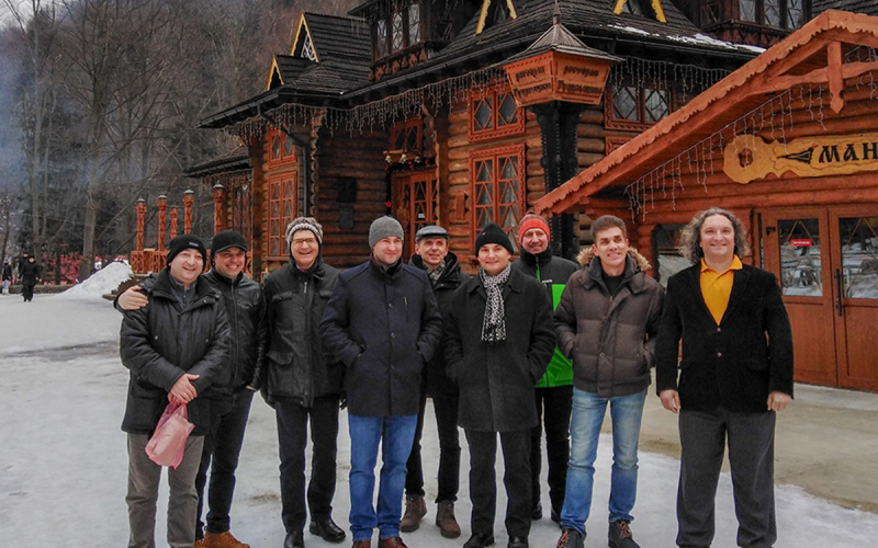 Екскурсія  Яремчею для іноземних гостей: Душан Петковіч, Крістіан Барц, Рольф Юнг, Людвиг Томчевський, Віктор Врюкало, Ян Зьобро, Олі Чівер, Олег Онисько, Предраг Живковіч
