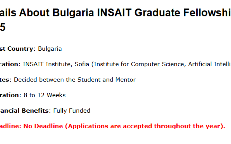 INSAIT Graduate Research Fellowship